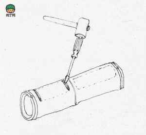 自制竹筒花盆第二步